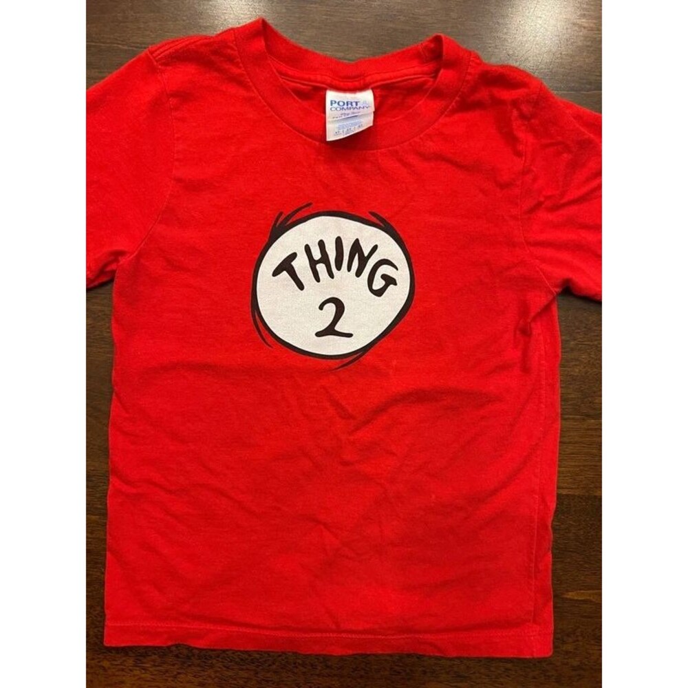 Dr. Seuss Thing 2 Kids T-Shirt 100% Cotton Size 4T Boys Girls Toddler